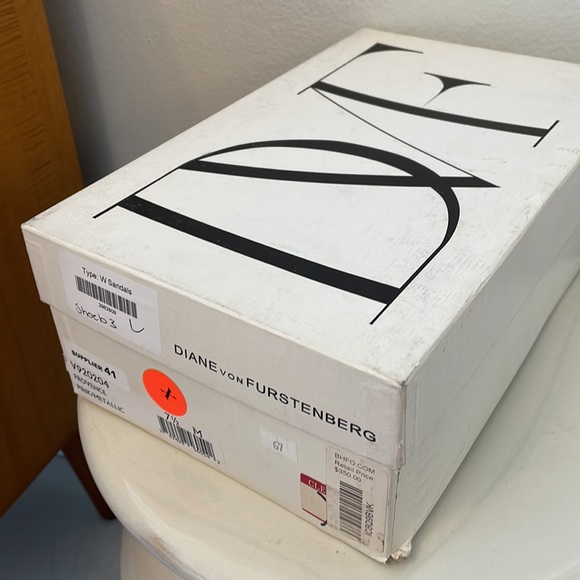 Diane Von Furstenberg DvF Metallic Pink Heels Sandals 7.5 - Picture 13 of 13